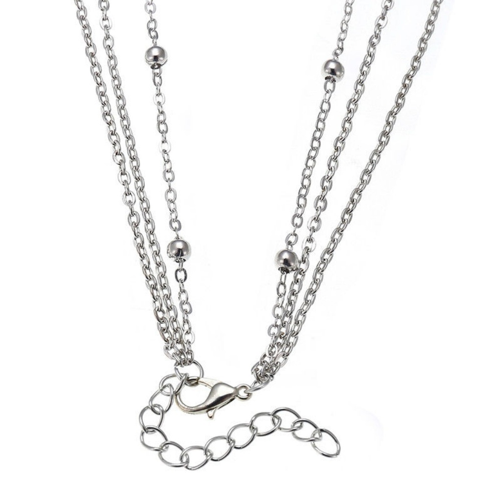 Boho Silver Moon Turquoise Pendant Layer Necklace - Picture 8 of 8